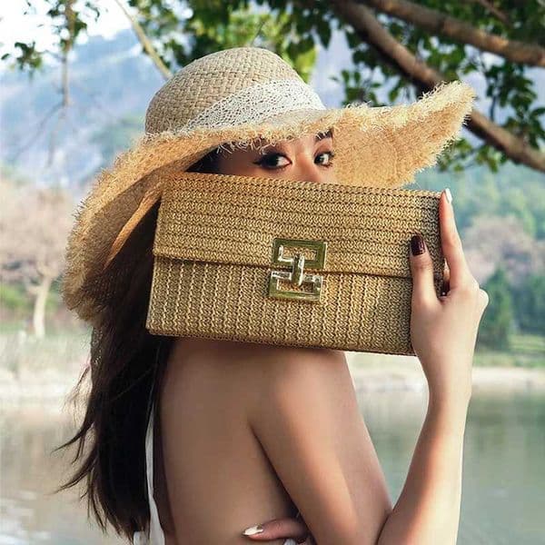 New Womens Straw Clutch Bag Summer Beach Boho Handbag Fashion Woven Purse Girls Vacation Essentials For Travel Beach Wedding W251114
