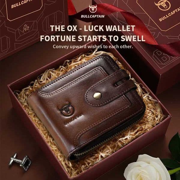 BULLCAPTAIN Mens Wallet Rfid Blocking Leather Wallet for Men Bifold Wallet Leather with Gift Box Perfect Gift For Men W251114