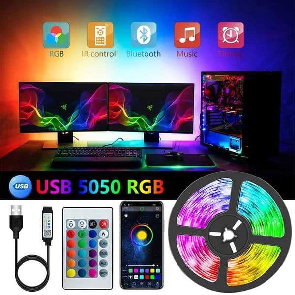 LED strip 5V USB flexible TV backlight 5050 RGB tape diode phone Bluetooth application background light for room Luces LED Z250416