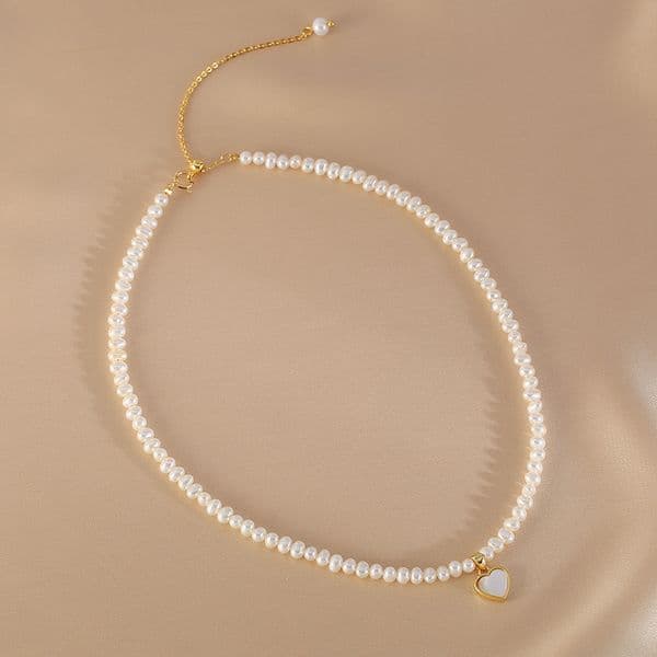 Original natural pearl peach heart necklace love pendant for girlfriend Valentine's Day gift
