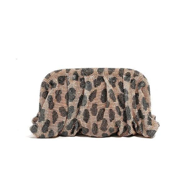 Premium Handmade Diamond-encrusted Clutch Bag Pleated Chain Rhinestone Cloud Clip Dinner Bag Single Shoulder Oblique Span Bolsos 251111