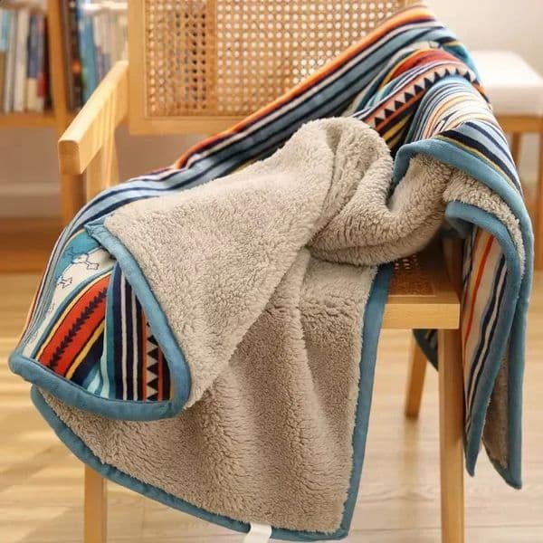 Soft fluffy flannel throw blanket bohemia ethnic styl warm nap knee blanket winter coral fleece thermal small thick quilt 250409BJ