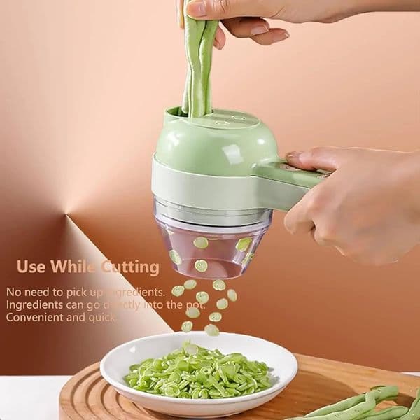 4In1 Electric Vegetable Cutter Set Handheld Wireless Electric Garlic Masher Food Chopper Meat Grinder Machine Food Peel Slice 251114