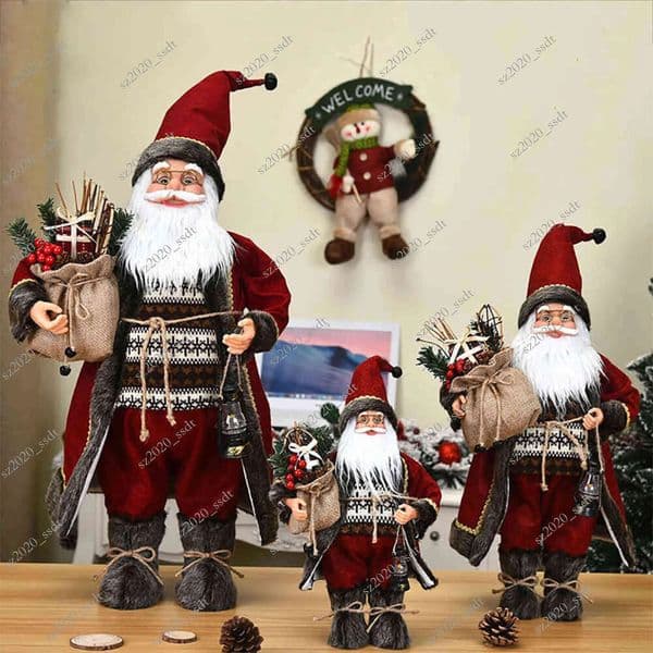 Christmas Red Santa Claus Home Decoration 60/45/30cm Coffee Shop Window Christmas Decoration Children's Gifts-2154254