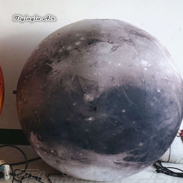 Hanging/Ground Lighting Inflatable Solar System Pluto Planet Personalized LED Planet Model Balloon For Ceiling DecorationHot