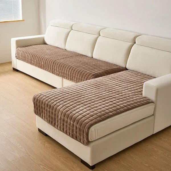 Flannel Sofa Cushion Four Seasons General Non-Slip Thickened Living Room Sofa Backrest Cover Modern Plush Seat Cushion 251112