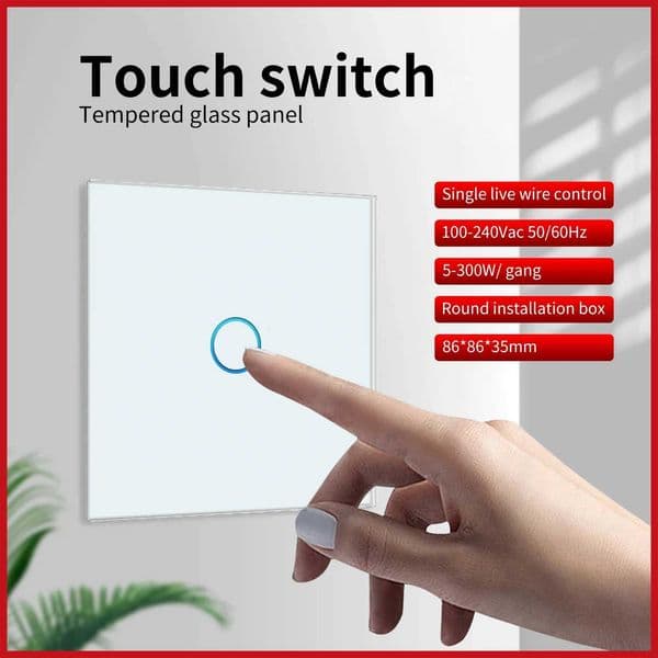 UBARO Switch EU Luxury Crystal Glass Panel Wall Light Manuel Sensor Electrical ButtonTouch switch100-240V1/2/3 Gang InterruttoreW251117