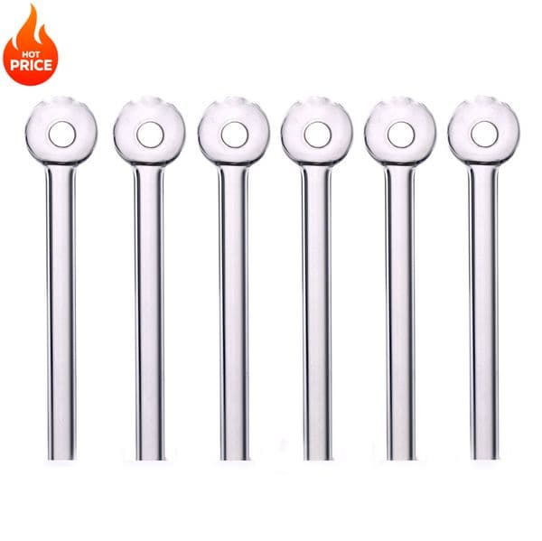 Wholesale 4inch clear mini cheap glass oil burner pipe thick heady tube nails straw pipes for smoking