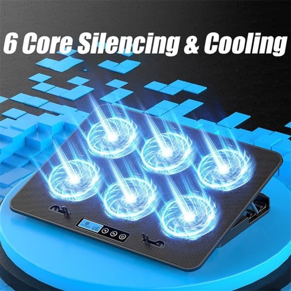 COOLCOLD A9 Gaming RGB Laptop Cooler 2 USB Ports 6 Fan Gaming Led Light Notebook Cooler For 13-18 Inch Stand For Laptop 250417