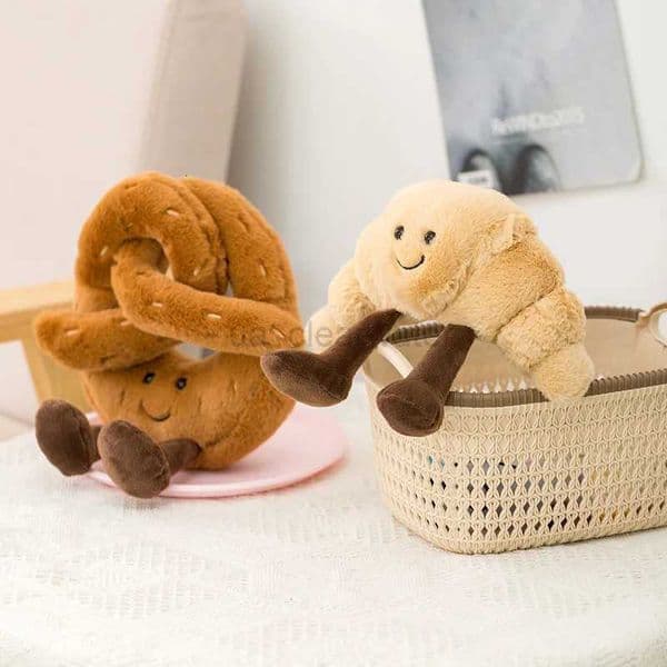 Stuffed Plush Animals Cute Plush Toast Bread Pretzel Croissant Baguette Toy Stuffed Food Bread Soft Doll Birthday Christmas Gift C251115