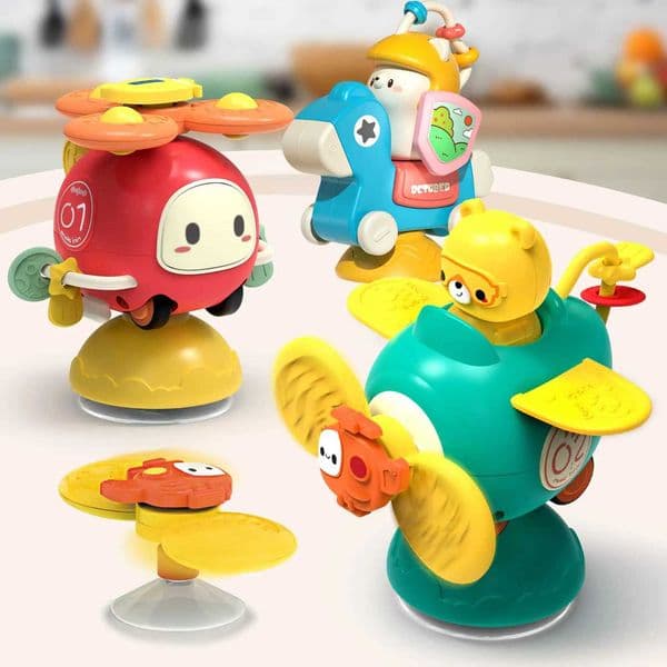 2026 New Suction Cup Spinner High Chair Baby Toys 6 12 Months Rotating Rattle For Bath Shower Educational Montessori Game 1 2 3 Yearsw251117 Toy