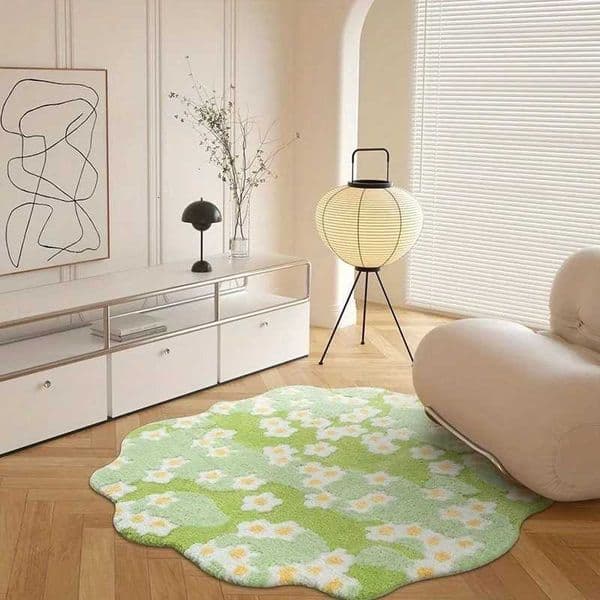 Cute Flowers Cartoon Carpet Special Shaped Bedroom Rugs Bedside Plush Carpets Home Decor Living Room Sofa Non-Slip Floor Mat Y251117