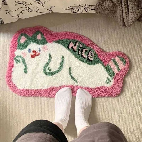 Luxury VIKAMA Cartoon Cute Cat Dog Living Room Entrance Door Bedroom Bathroom Bay Window Carpet Non-Slip And Dirt Resistant Home Decor Y251117