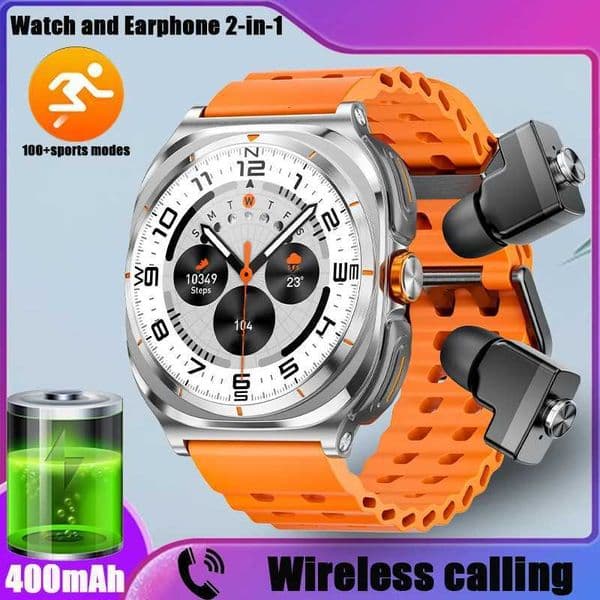2025 Wireless smartwatch TWS earphones dual earphones call health monitor sports music earphones smartwatch2-in-1M251117