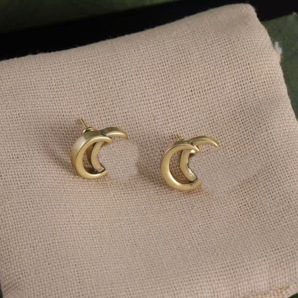 13mm gold mini earrings designer earrings for women brand luxury jewelry designer silver letter earrings