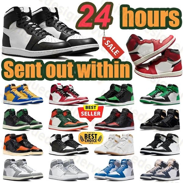Designer basketball Shoes 1 Mid High Men Women Fragment Panda University Blue Light Smoke GreySmoke Grey 1s Red Dark Pink Trainers 36-47