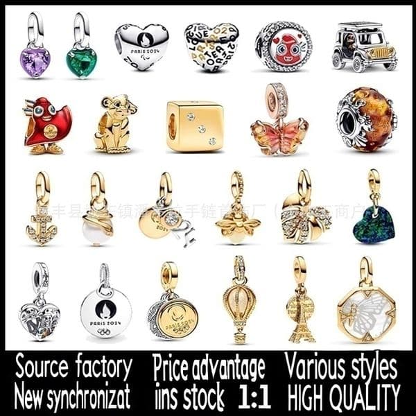925 Sterling Silver designer jewelry New Golden Firefly Charm Fit charm bracelet Hot Air Balloon Charm for Girls Party Jewelry
