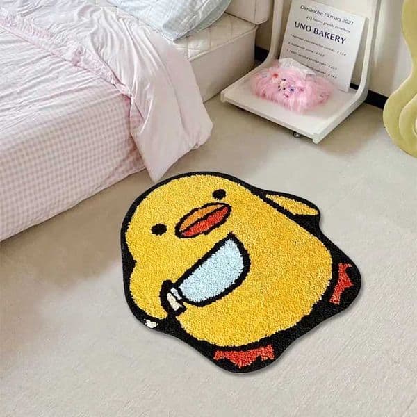 VIKAMA Cartoon Duck Carpet Bathroom Non-Slip Absorbency Foot Pad Bedroom Bed Soft Comfortable Foot Pad Home Decoration Y251117