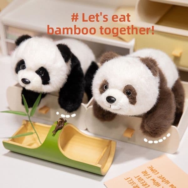 Simulation Lying Position Giant Toy Cute Huahua Seven Panda Plush Childrens Comfort Doll Desk Ornament Z260528