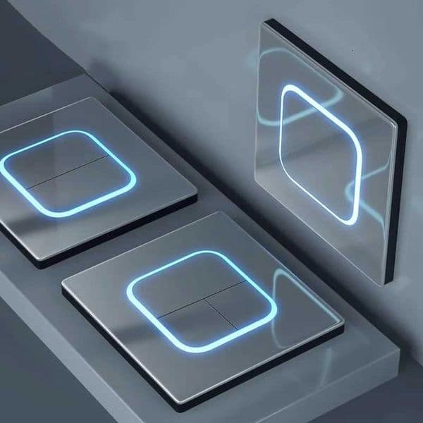 Tempered glass panel 1 2 3 4 gang wall button light switch 1 2Way international general LED indicator reset point power switchW251117