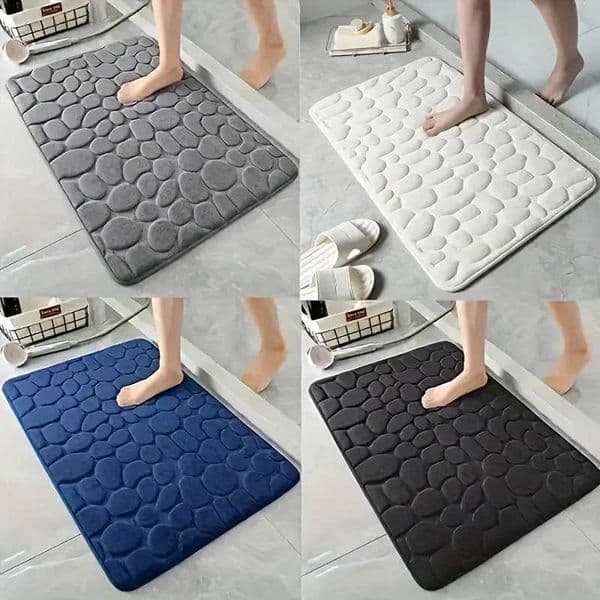 Luxury 1pc Coralline Velvet Bathroom Anti-slip Matwith Lining on the Bottom for Anti-slip and Water Absorptionfor Bathroom Door Y251117