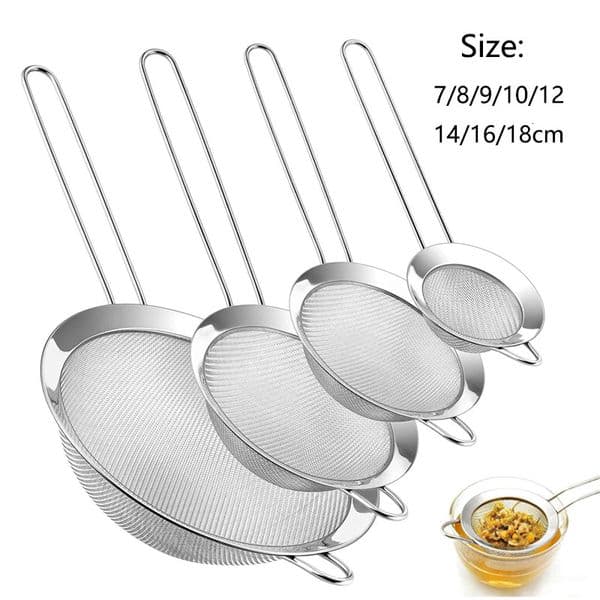 1/3/4Pcs/Set Stainless Steel Wire Fine Mesh Oil Strainer Flour Colander Sieve Sifter Pastry Baking Tools Kitchen Accessories 251114