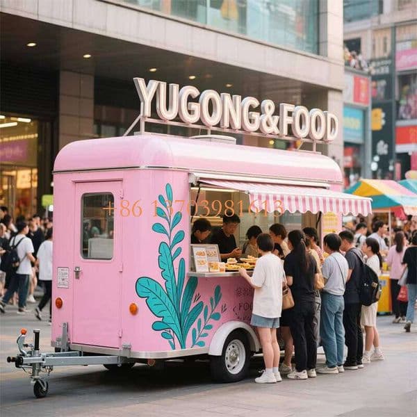 Mobile Coffee Bar Ice Cream Food Trailer Fully Equipped Mobile Restaurant Snack Fast Food Truck for Sale