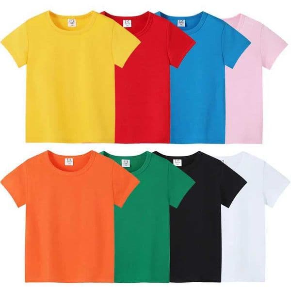 2-12 summer childrens short sleeved T-shirt cotton baby clothing boys and girls white baby T-shirt Z250325