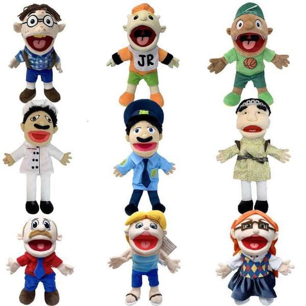 Jeffy Puppet Doll Hand Muppet Cody Junior Joseph Chef Police Prince Dad Mom Penelope Soft Doll Toy Talk Show Party Prop Kid Gift Z251118