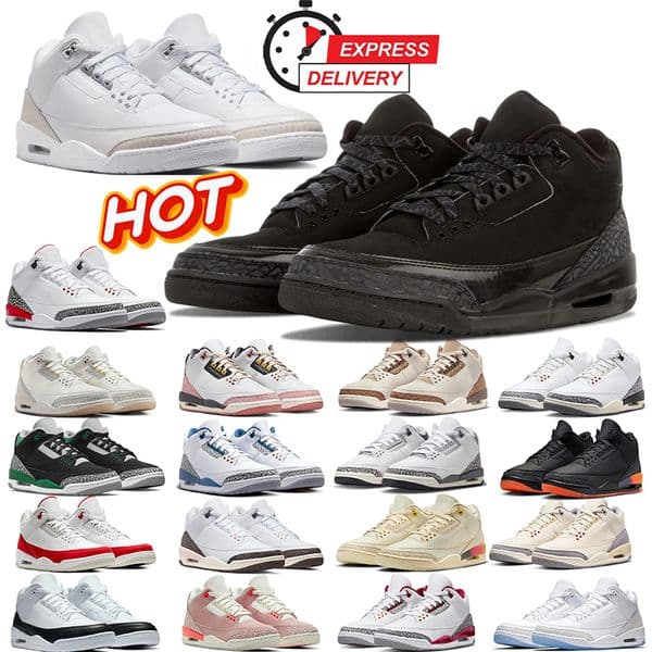 3s Designer Shoes jorban3men women Luxury Black Cat Cement Cardinal Fire Red Pine Green mens Outdoors Basketball Sneakers