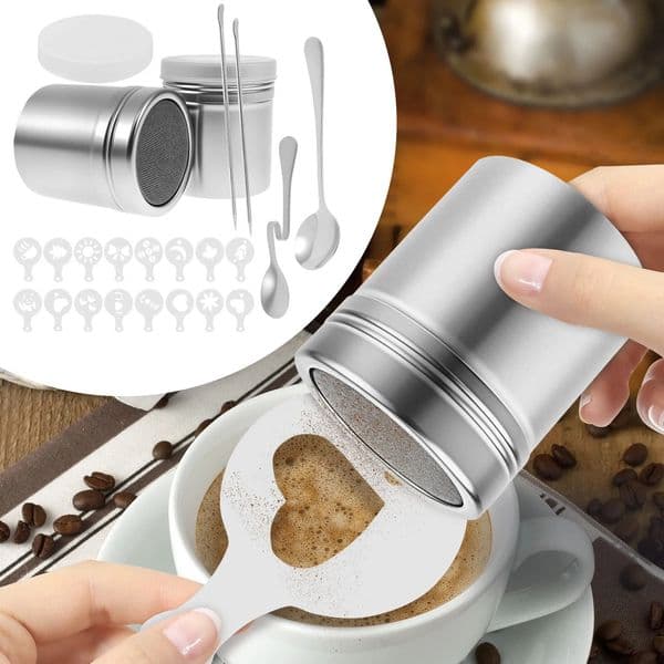 Cappuccino Mold Fancy Coffee Printing Model Foam Spray Cake Stencils Powdered Sugar Chocolate Coffee Printing Assembly 250414