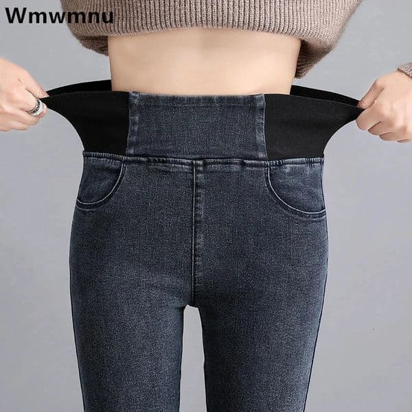 Jeans Oversize 26-38 Slim Denim Pants Womens High Waist Skinny Jean Vintage Wash Pencil Stretch Vaqueros Leggings Pantalones 250417