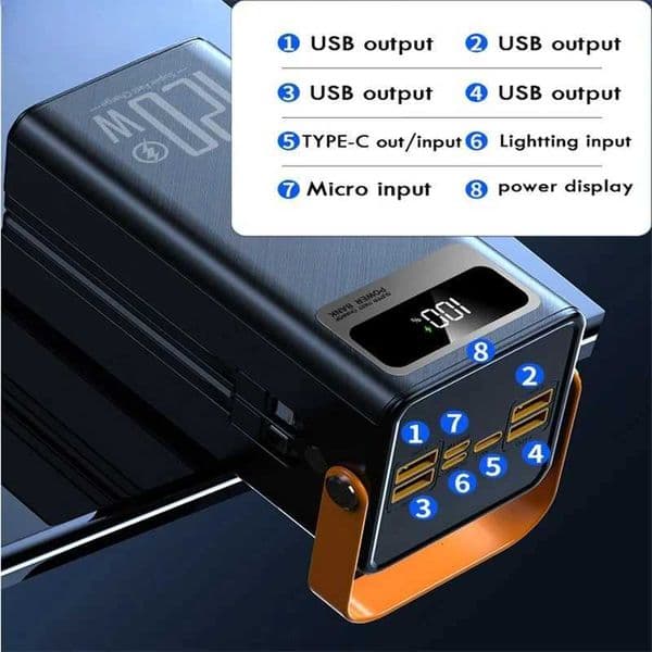 2026 New New Portable Large Capacity Power Bank Fast Charger With Cable Powerf External outdoor Spare Battery For Iphone Outdoor Free Shipping Shipping