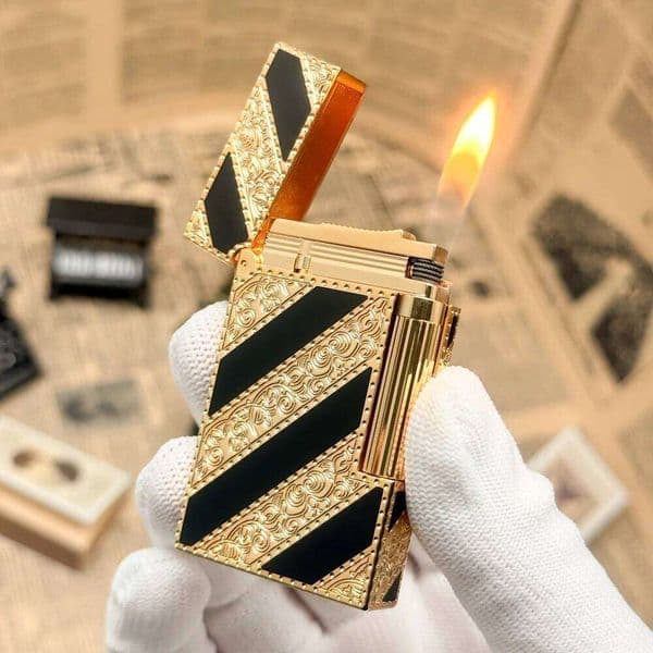 Luxury Brand Lighter Brass Lacquer Engraving Cigar Tobacco Smoking Cigarette Accessories Man Gifts Briquet High-Quality W260202