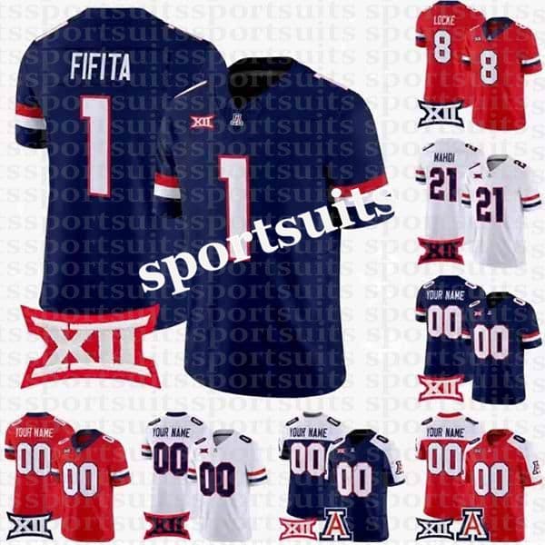 Custom S-3XL Arizona Wildcats College Football Jersey 1 Noah Fifita 8 Braedyn Locke 21 Ismail Mahdi 3 Kedrick Reescano 11 Chris Hunter 68 Tedy Bruschi Stitched Jerseys