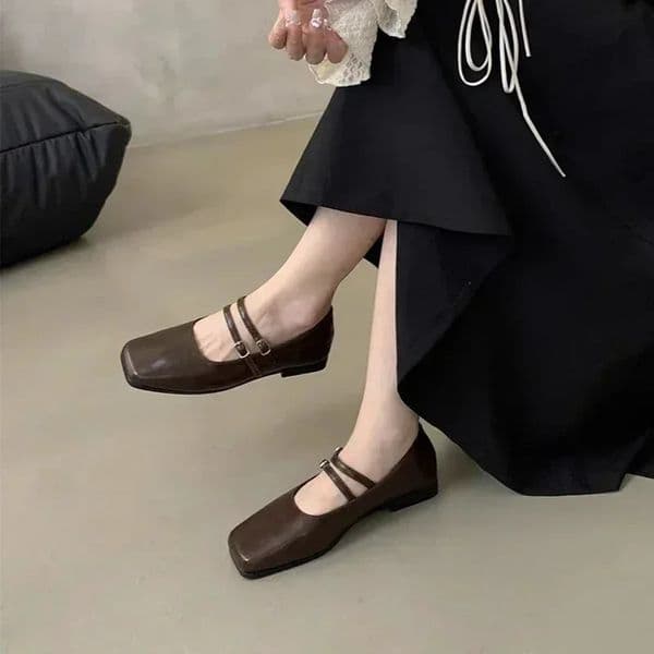 Square Toe Comfortable Casual Edition SpringSummer Flat Shoes Elegant Fashion Retro Womens 250409BANJIA