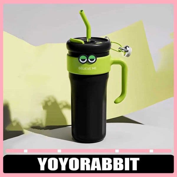 Yoyorabbit Straw Insulated Cup Customization Water Cup Portable 1250ml 316 Stainless Steel Water Cup Outdoor Camping Man Gifts Y251118