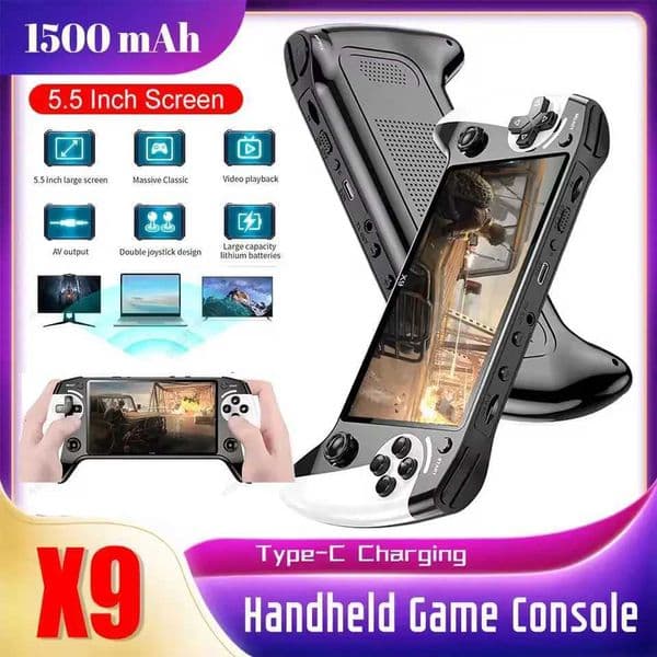 X9 Handheld Game Console Built-in 9 Classic Game Emulators 55Inch Screen 1500mAh 360 Non-slip joystick Retro Video Game PlayerW251118