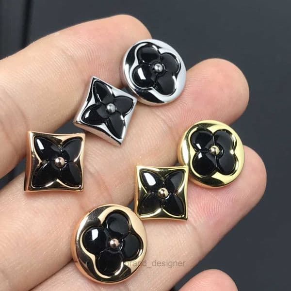 Fashion Simple Designer Brand Letter Stud Earrings Luxury Women Black Flower Stainless Steel Earring Never Fade Girls Wedding Party Jewelry Accessories