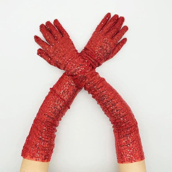 Womens sexy Fashion Glitter Sequins Elbow Long Gloves Performance Carnival Rave Party Opera Evening Costume for Girls Mittens 250408