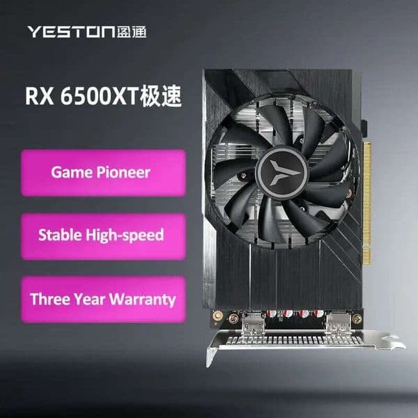 Yeston New AMD Graphics Card RADEON RX 6500 XT 4G D6 placa de video GDDR6 64bit Video Card RGB Computer Desktop GPU RX6500 XT