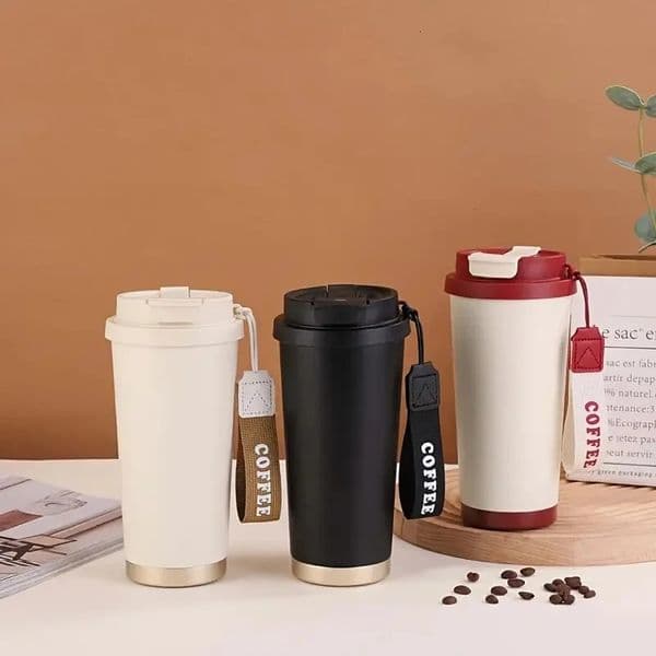 Stylish Ceramic Insulated Cup Stainless Steel Double Wall Vacuum Flasks Reusable Portable Travel Coffee Mug Kitchen Drinkware 251114