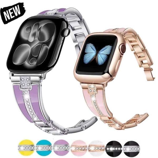 ResinMetal Strap For Watch 46mm 45mm 44mm 42mm 40mm 41mm 49mm Wen Diamond Band For iWatch 11 10 9 8 7 6 5 4 SE Correa C251119