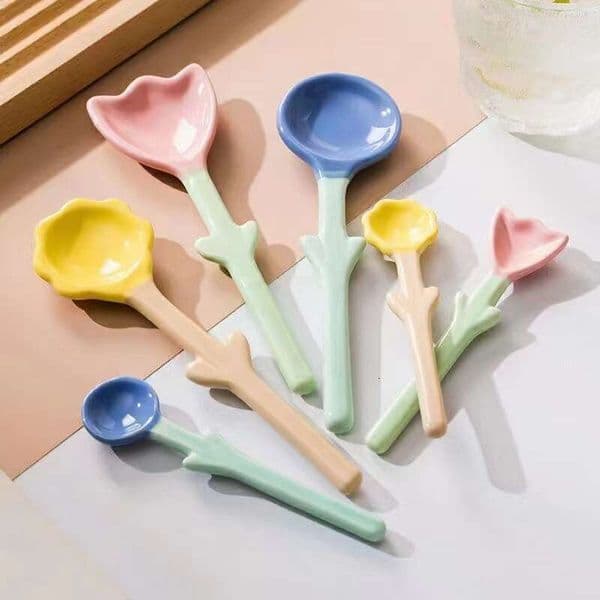 Trendy Creative Children's Healthy Underglaze Animal Pattern Super Cute Fruit Watermelon Household Small Spoon