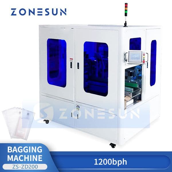 ZONESUN ZS-ZD200 Automatic Horizontal Bagging Machine Automated Bagger System for Food Hardware Medical Packaging
