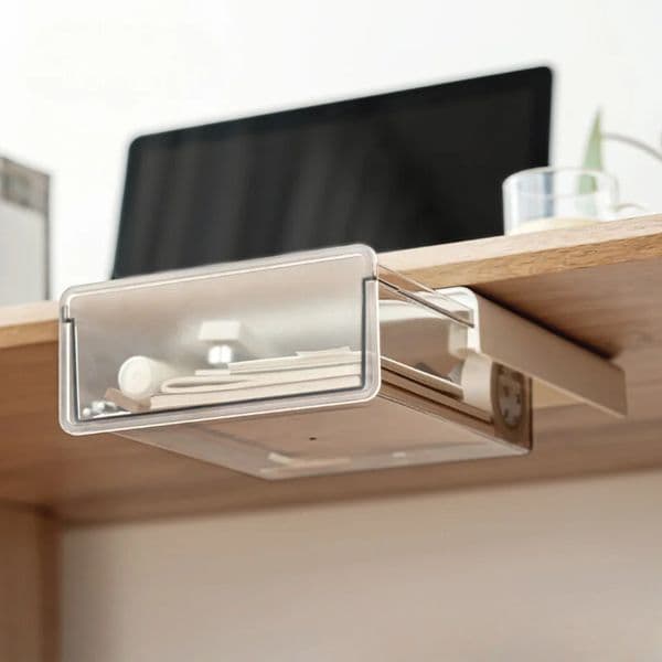 2026 Desktop Drawer cologne Large Capacity Invisible Storage Box Easy To Install Rack Desktop Workstation Manager 250418Bj perfume Free Shipping