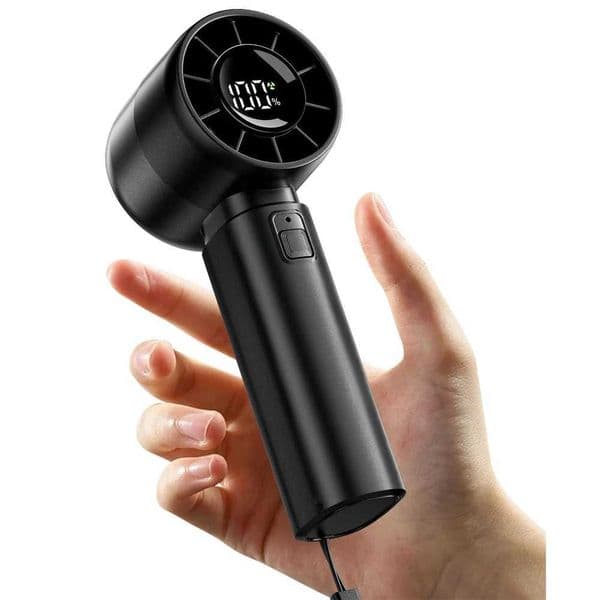 ColdSky handheld mini fan 4000mAh battery portable charging fan with LED display screen 5-speed turbo fan used for beach travel and vacation Z250419