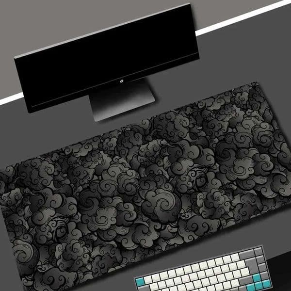 Japanese cloud mouse pad Kawaii Black desk mat office carpet Large computer accessories non-slip rubber notebook endless gamesM251119
