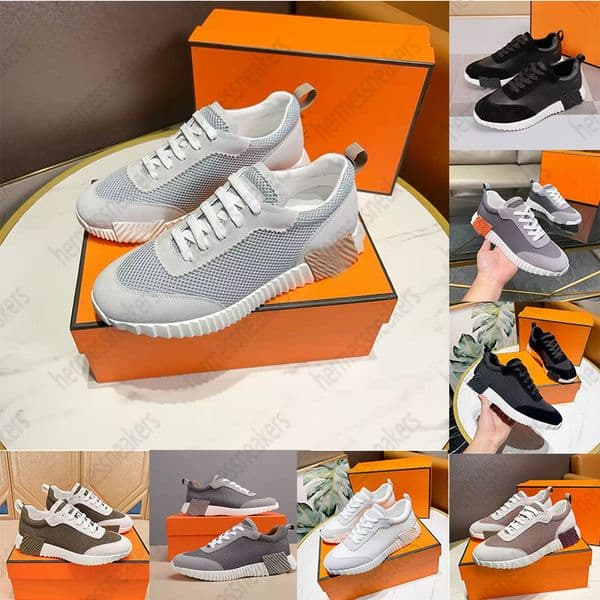 Bouncing Sneakers Designer Shoes Men Sneaker Women Running Shoe Black White Blue Light Sole Platform Sneaker Suede Trainers Breathable Mesh Trainer
