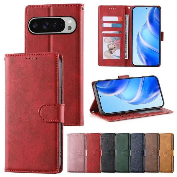 Phone Cases For Google Pixel 10 10A 9 9A 8 8A 7A 7 Pro XL Wallet Shiny Leather Cover ID Pocket Slots Case Cover Shockproof